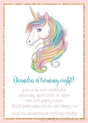 unicorn birthday party invitations pastel rainbow design