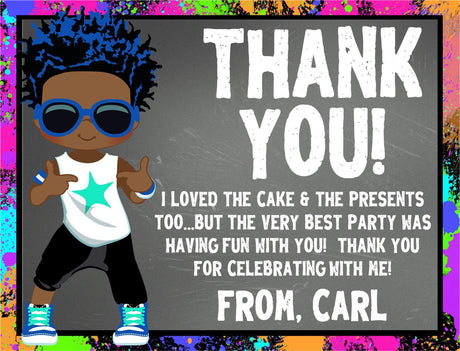 urban birthday thank you cards trendy kids party style