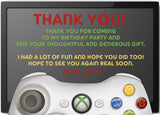 video game birthday thank you cards gamer controller design