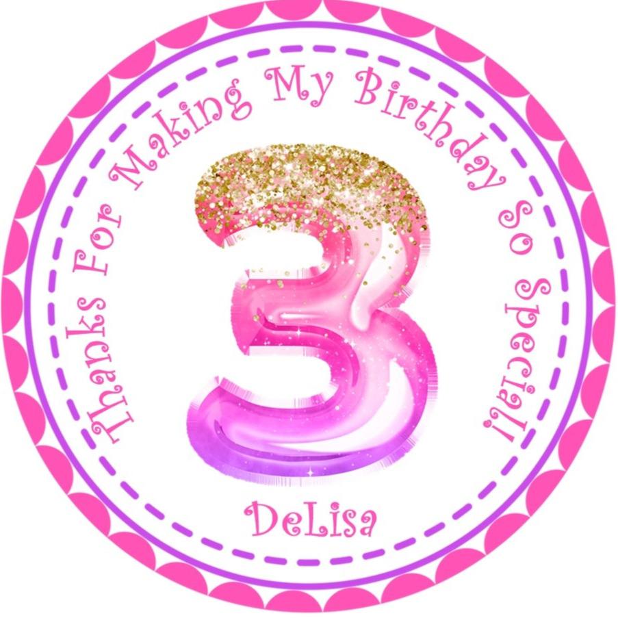 watercolor birthday party favor label