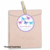 watercolor butterfly baby shower favor label