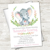watercolor elephant invitation cards woodland greenery style