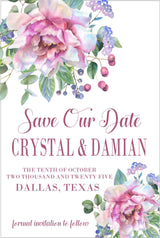 watercolor floral wedding save the dates elegant blush botanical theme