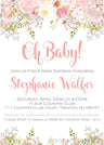 watercolor flower invitation cards blush pink botanical style