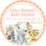 watercolor jungle animal baby shower sticker design