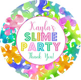 watercolor rainbow slime party sticker