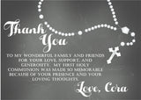 white chalkboard first holy communion thank you notes elegant style
