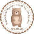 woodland bear baby shower sticker neutral
