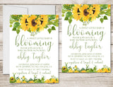 yellow sunflower invitation cards white floral rustic style